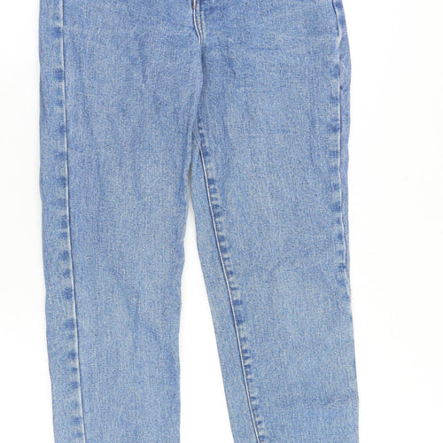 Preworn Womens Blue Cotton Straight Jeans Size 26 in Regular Zip