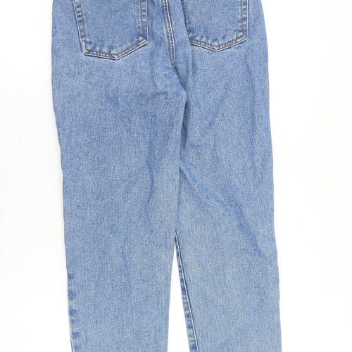 Preworn Womens Blue Cotton Straight Jeans Size 26 in Regular Zip