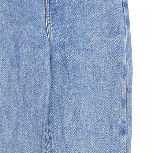 Preworn Womens Blue Cotton Straight Jeans Size 26 in Regular Zip