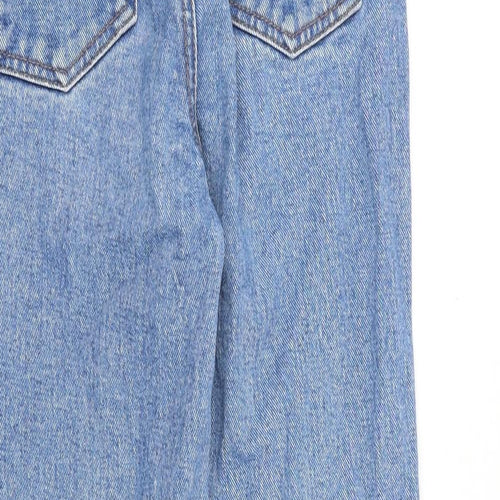 Preworn Womens Blue Cotton Straight Jeans Size 26 in Regular Zip