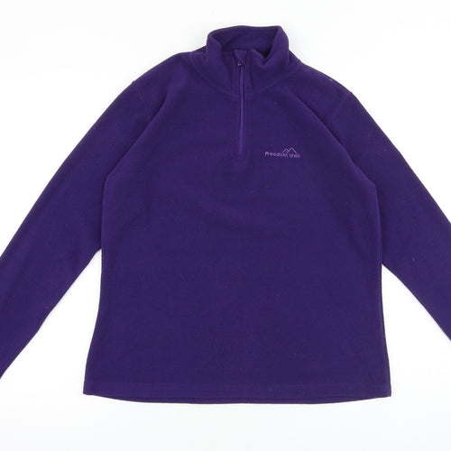 Freedom Trail Womens Purple Polyester Pullover Sweatshirt Size 10 Zip