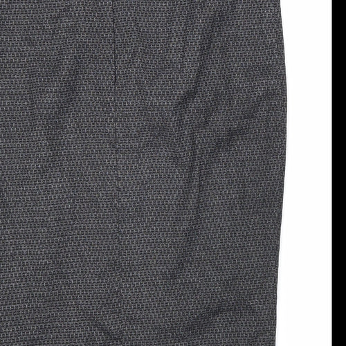 NEXT Womens Black Geometric Viscose Straight & Pencil Skirt Size 8 Zip