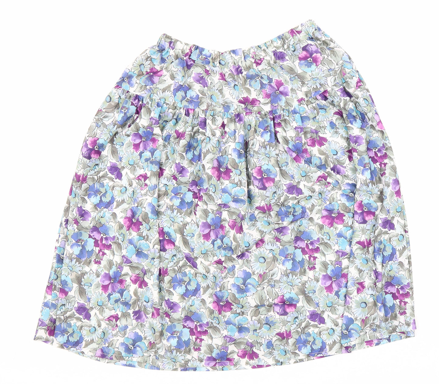 Preworn Womens Multicoloured Floral Polyester Swing Skirt Size 12