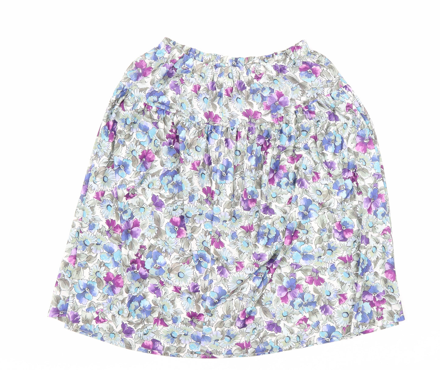 Preworn Womens Multicoloured Floral Polyester Swing Skirt Size 12