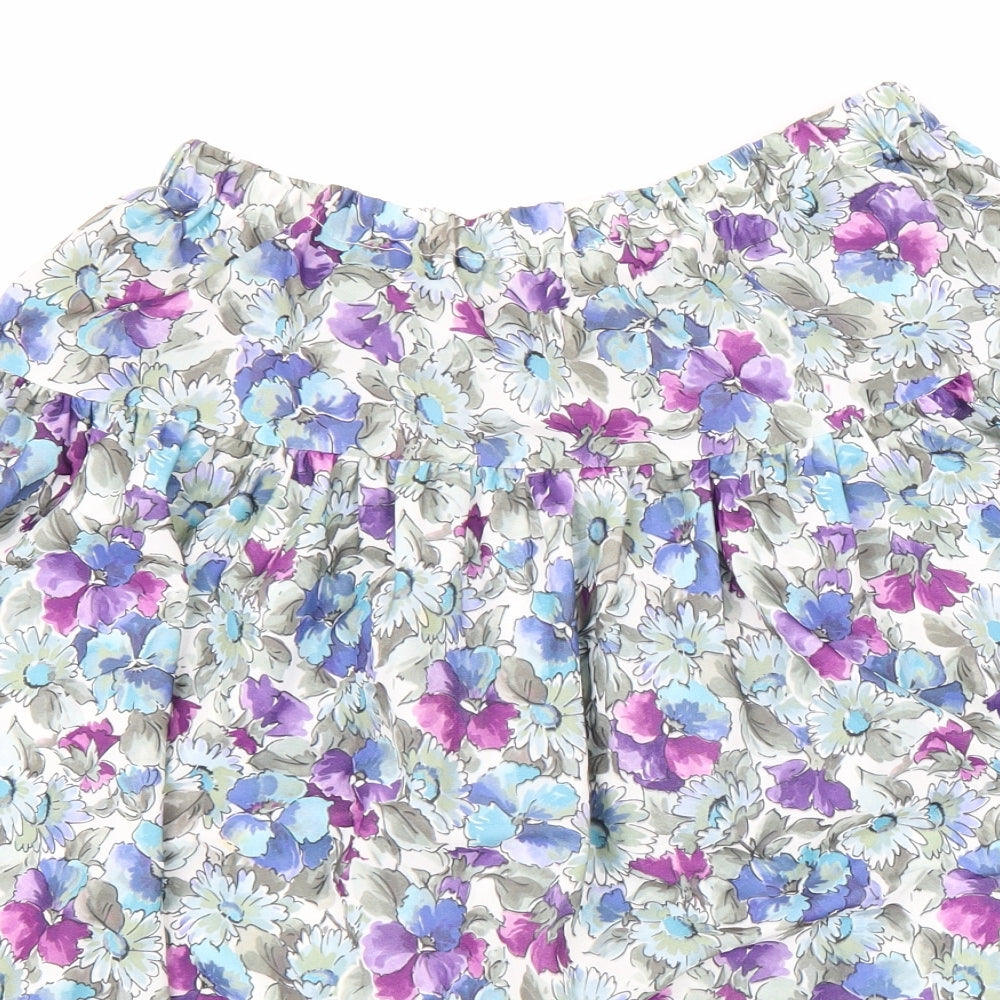 Preworn Womens Multicoloured Floral Polyester Swing Skirt Size 12