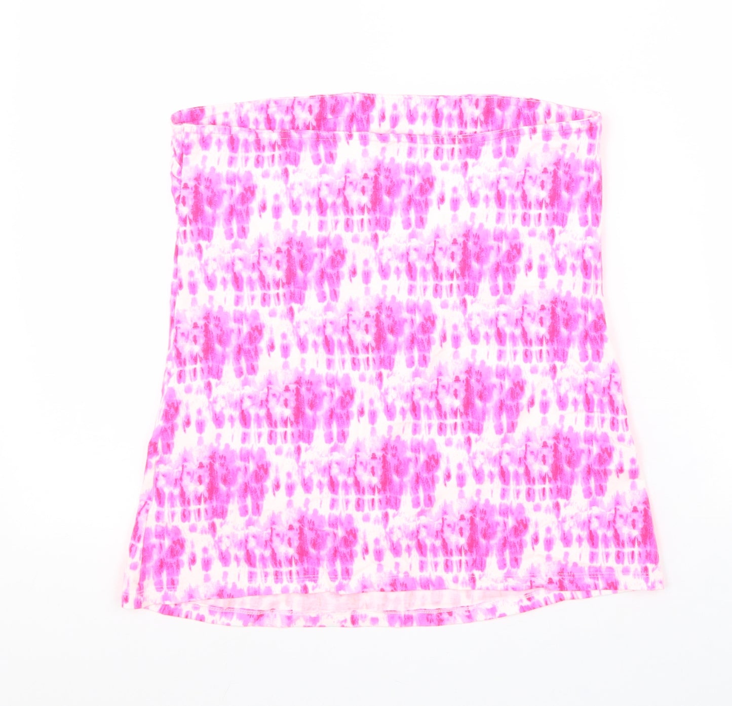 Papaya Womens Pink Geometric Viscose Basic Tank Size 14 Off the Shoulder - Tie Dye Bandeau