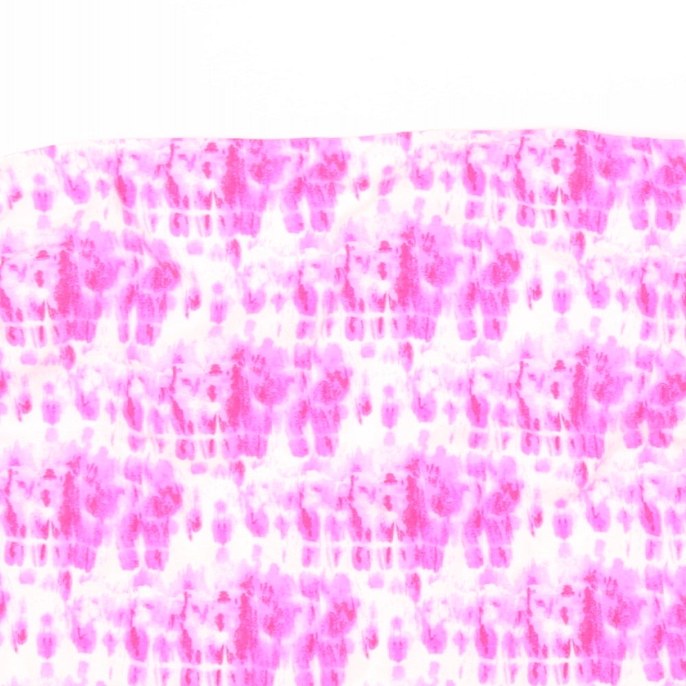 Papaya Womens Pink Geometric Viscose Basic Tank Size 14 Off the Shoulder - Tie Dye Bandeau
