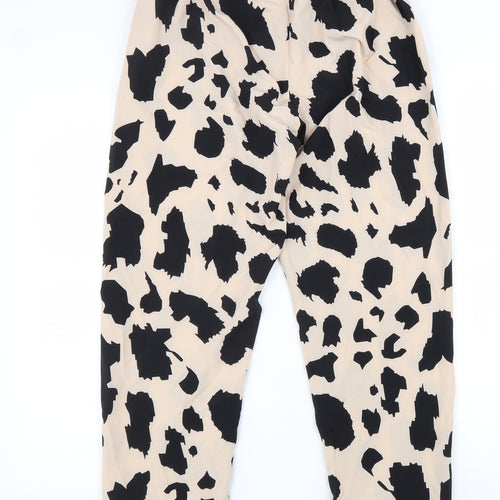 Preworn Womens Beige Geometric Polyester Trousers Size M L28 in Regular
