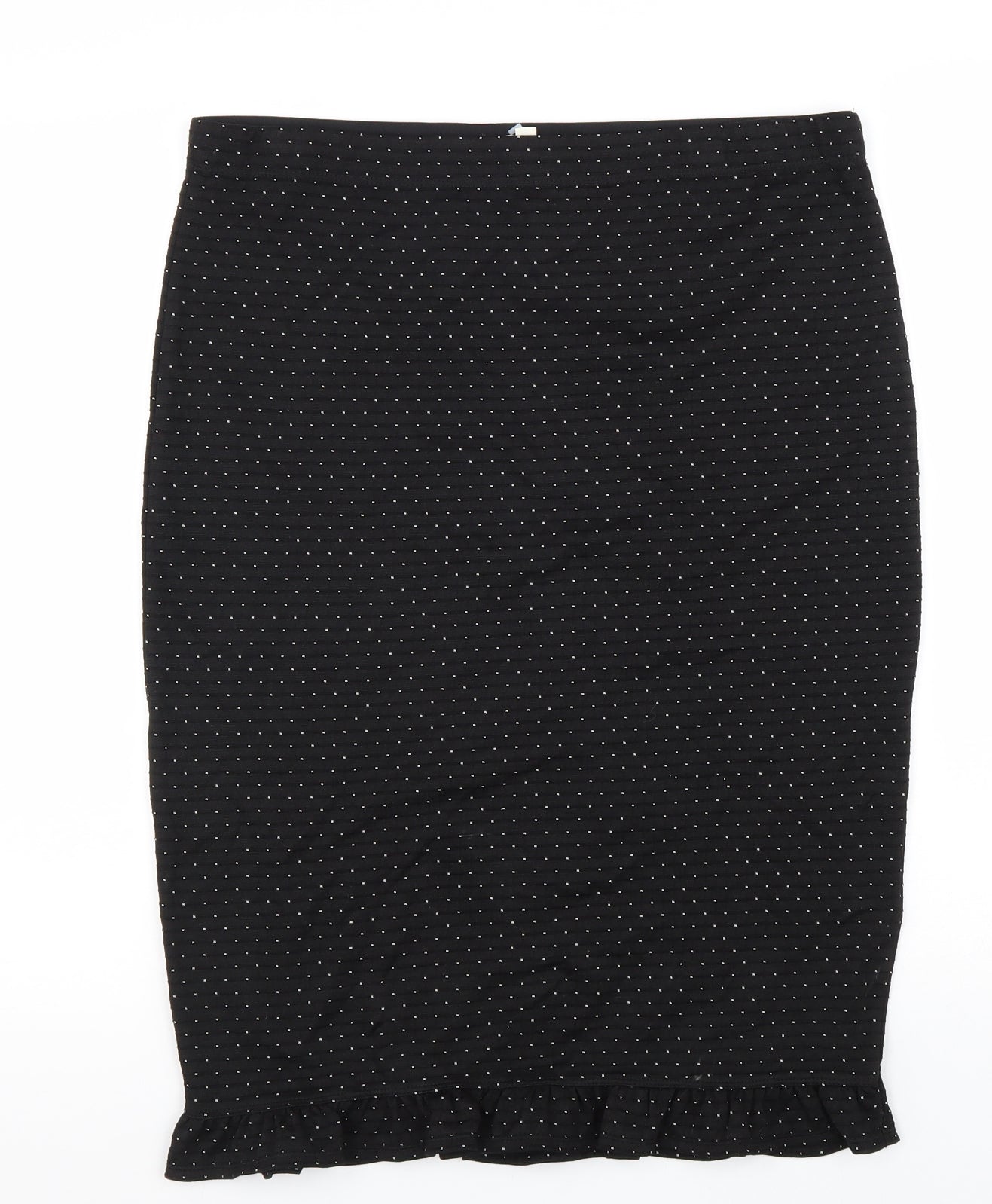 Max Studio Womens Black Polka Dot Rayon Trumpet Skirt Size L
