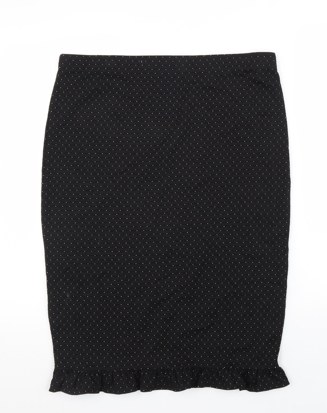 Max Studio Womens Black Polka Dot Rayon Trumpet Skirt Size L
