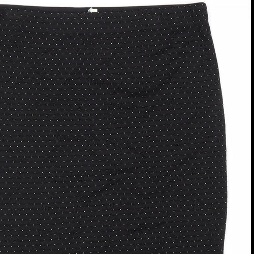 Max Studio Womens Black Polka Dot Rayon Trumpet Skirt Size L