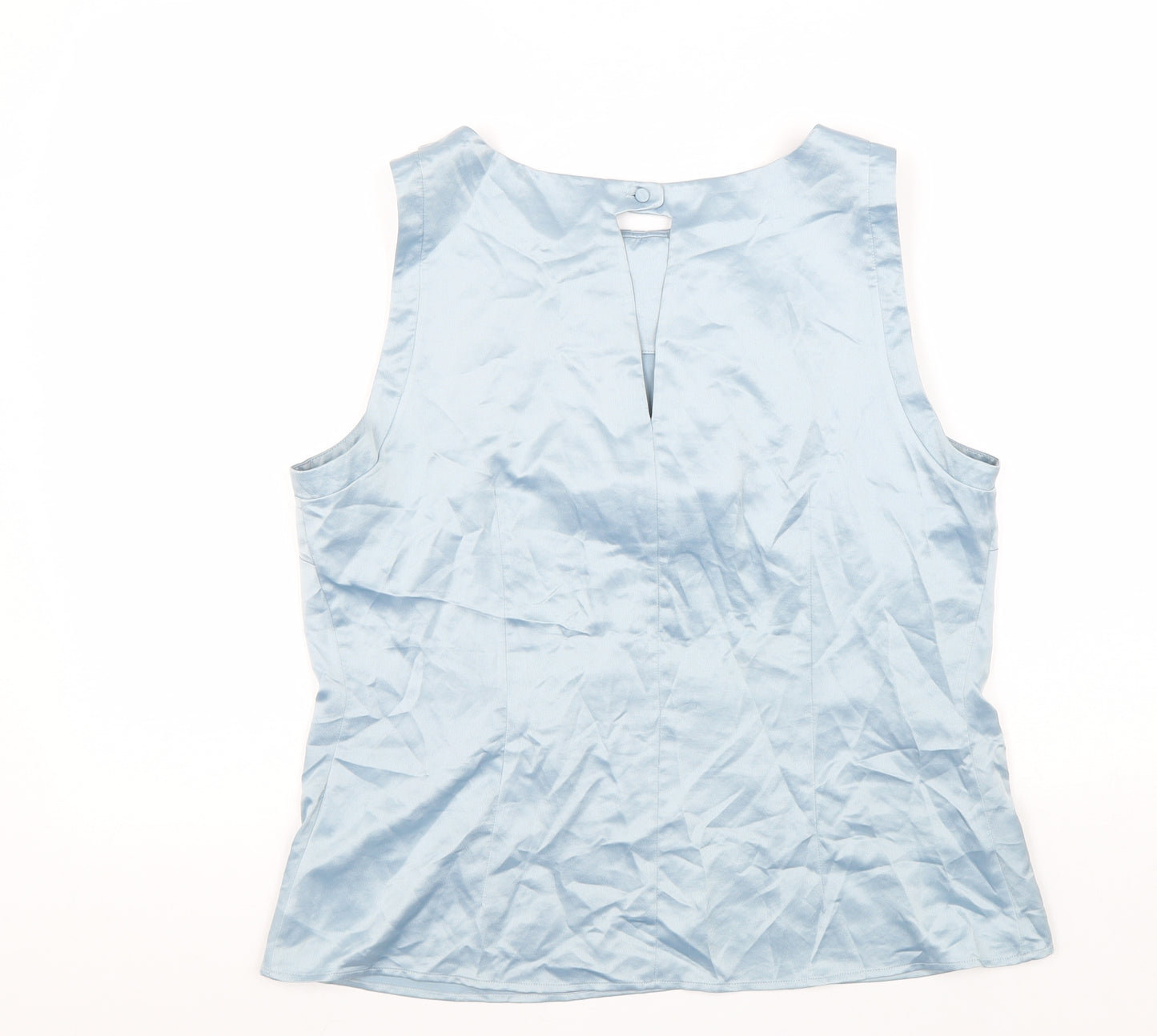 Coast Womens Blue Polyester Basic Tank Size 16 Round Neck