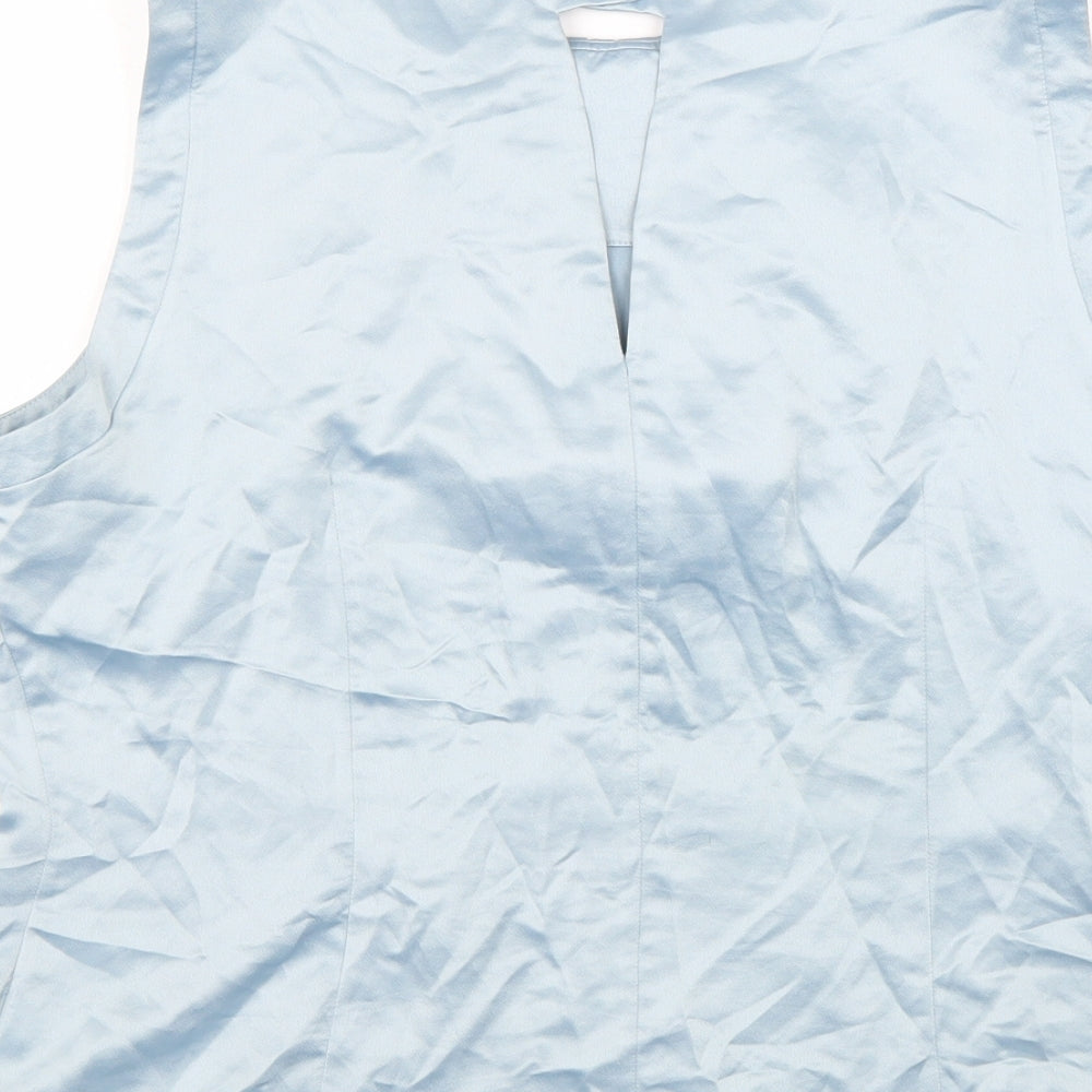 Coast Womens Blue Polyester Basic Tank Size 16 Round Neck