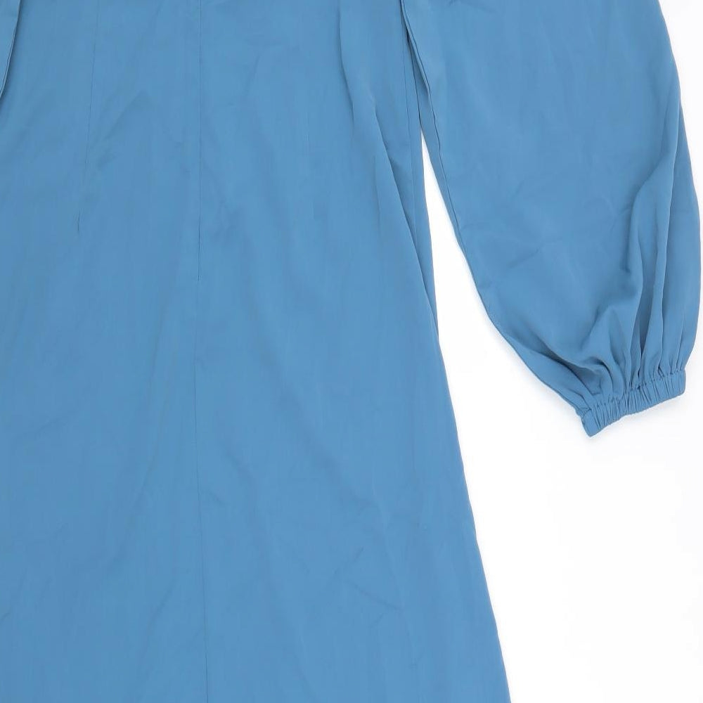 Cider Womens Blue Viscose A-Line Size M Sweetheart Zip