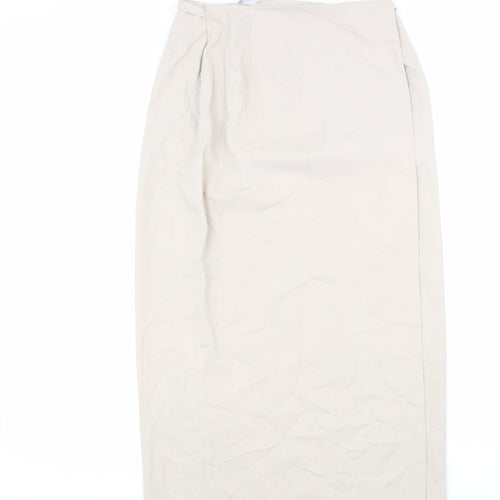 Preworn Womens Beige Polyester Wrap Skirt Size 12 Tie