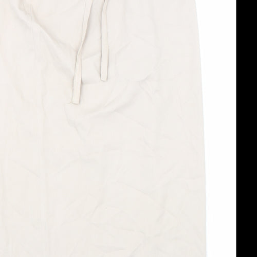 Preworn Womens Beige Polyester Wrap Skirt Size 12 Tie