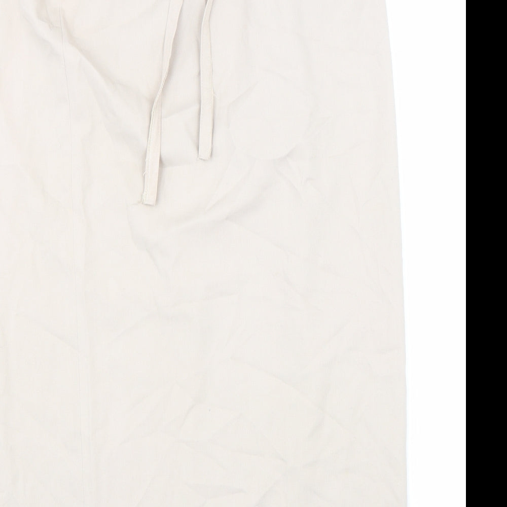 Preworn Womens Beige Polyester Wrap Skirt Size 12 Tie