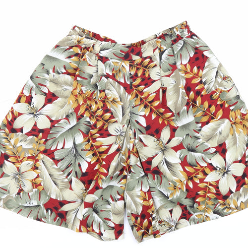 TanJay Womens Multicoloured Floral Viscose Culotte Shorts Size 10 L6 in Regular Pull On