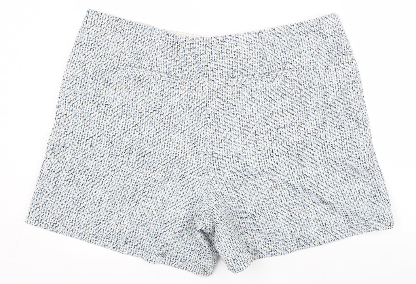 Marks and Spencer Womens Blue Viscose Basic Shorts Size 24 L7 in Regular Zip