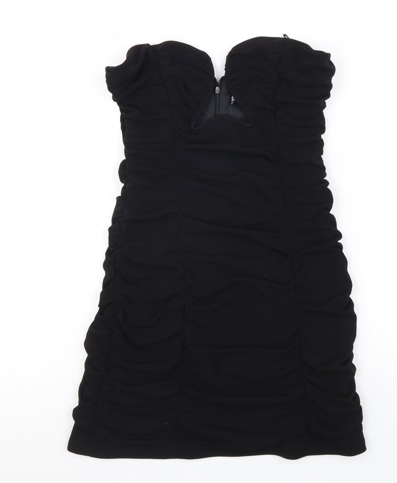 Zara Womens Black Polyester Mini Size M Sweetheart Zip