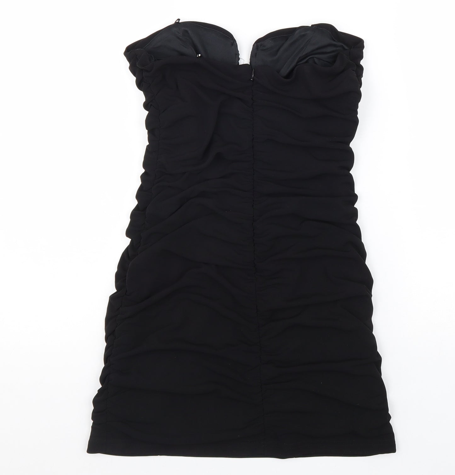 Zara Womens Black Polyester Mini Size M Sweetheart Zip