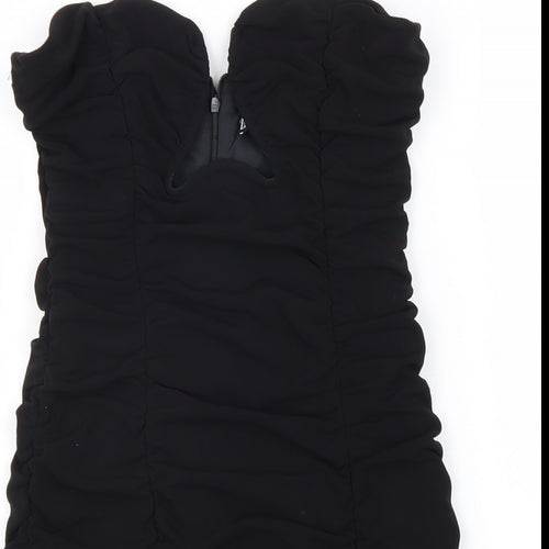 Zara Womens Black Polyester Mini Size M Sweetheart Zip