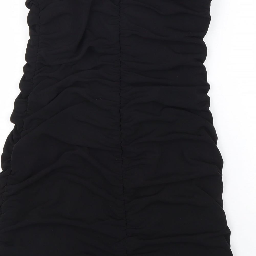 Zara Womens Black Polyester Mini Size M Sweetheart Zip