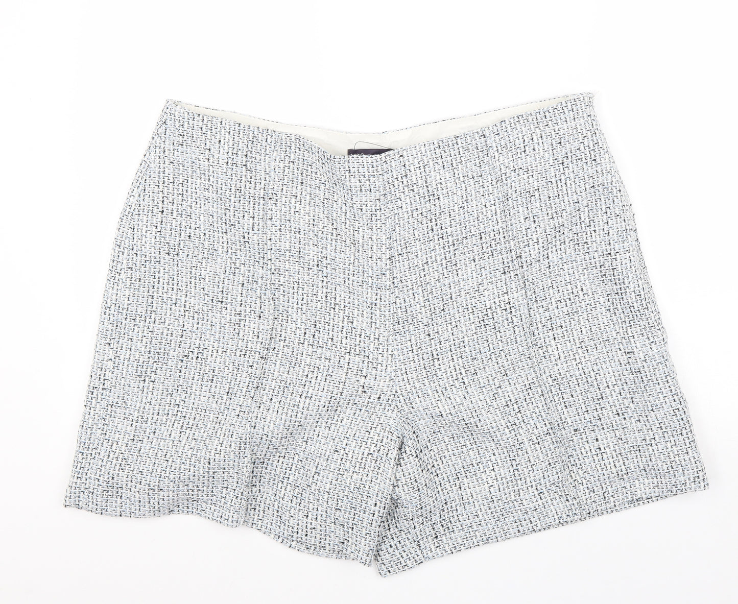 Marks and Spencer Womens Blue Cotton Basic Shorts Size 20 L5 in Regular Zip