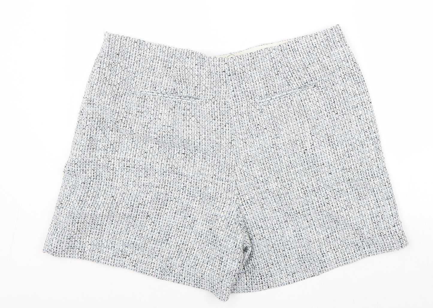 Marks and Spencer Womens Blue Cotton Basic Shorts Size 20 L5 in Regular Zip