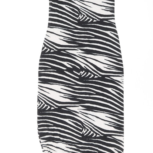 Atmosphere Womens Black Geometric Viscose Tank Dress Size 8 Scoop Neck Pullover