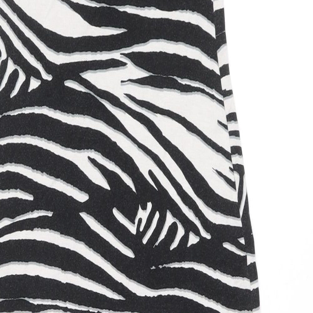 Atmosphere Womens Black Geometric Viscose Tank Dress Size 8 Scoop Neck Pullover