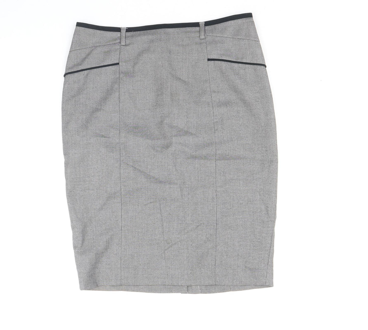 NEXT Womens Grey Polyester Straight & Pencil Skirt Size 10 Zip