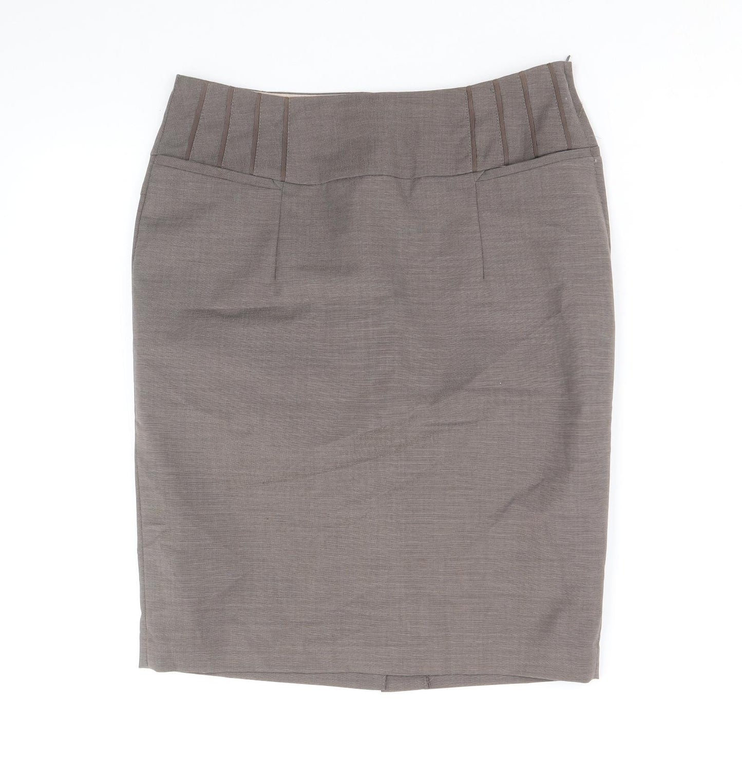 NEXT Womens Grey Polyester Straight & Pencil Skirt Size 10 Zip