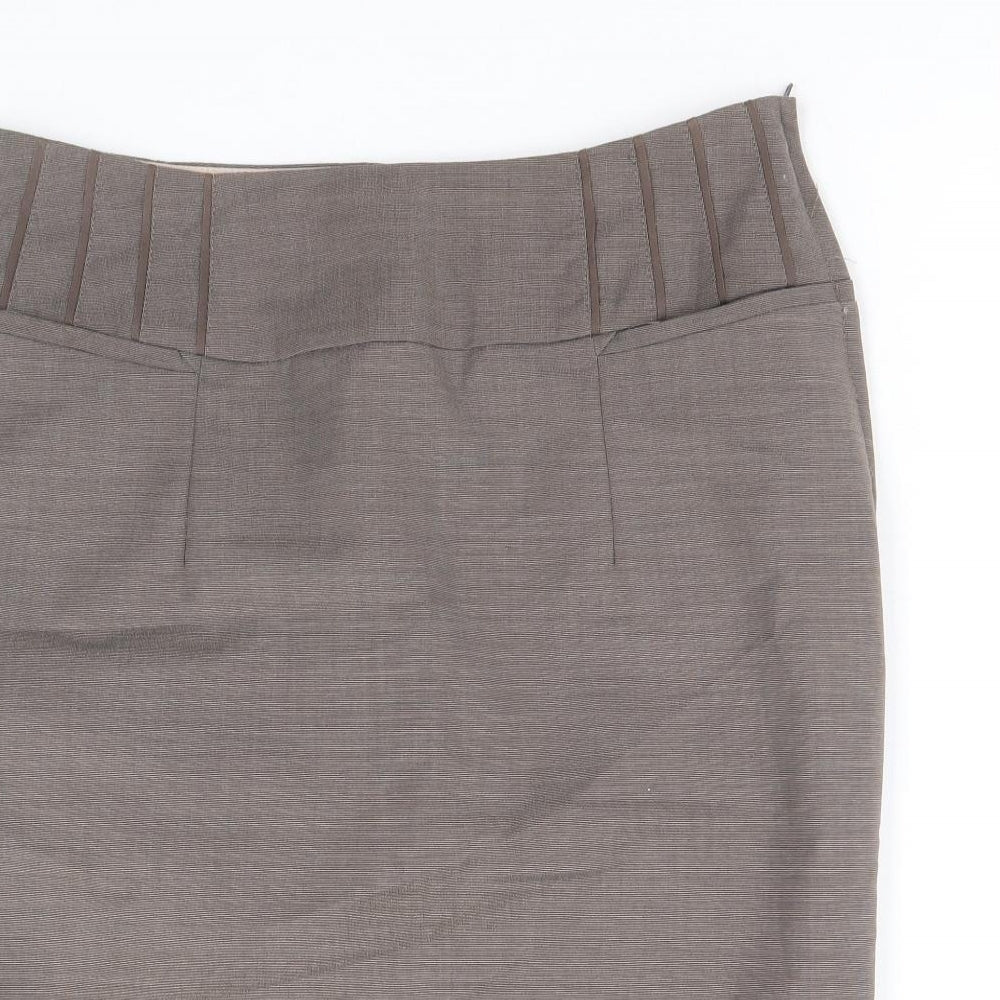NEXT Womens Grey Polyester Straight & Pencil Skirt Size 10 Zip
