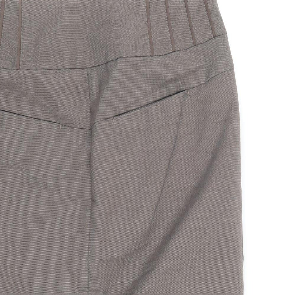 NEXT Womens Grey Polyester Straight & Pencil Skirt Size 10 Zip