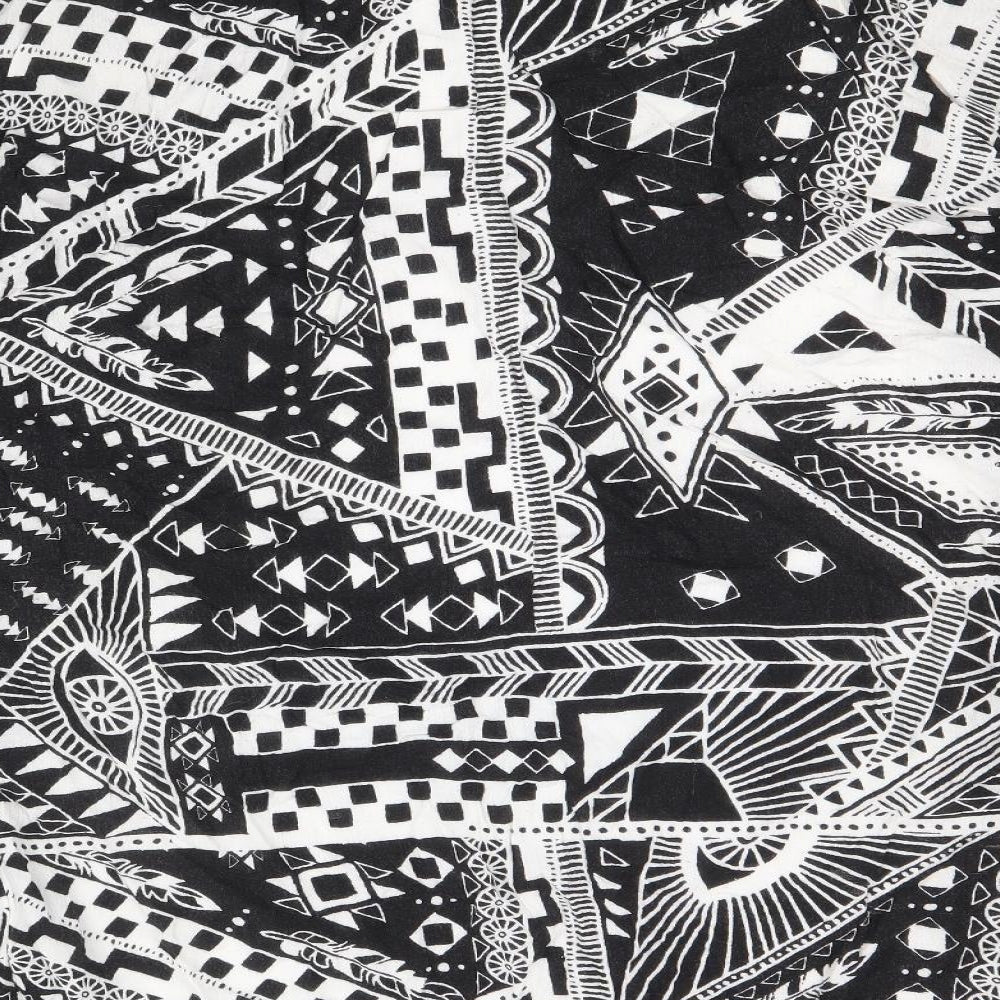 Divided by H&M Womens Black Geometric Viscose Kimono Blouse One Size V-Neck