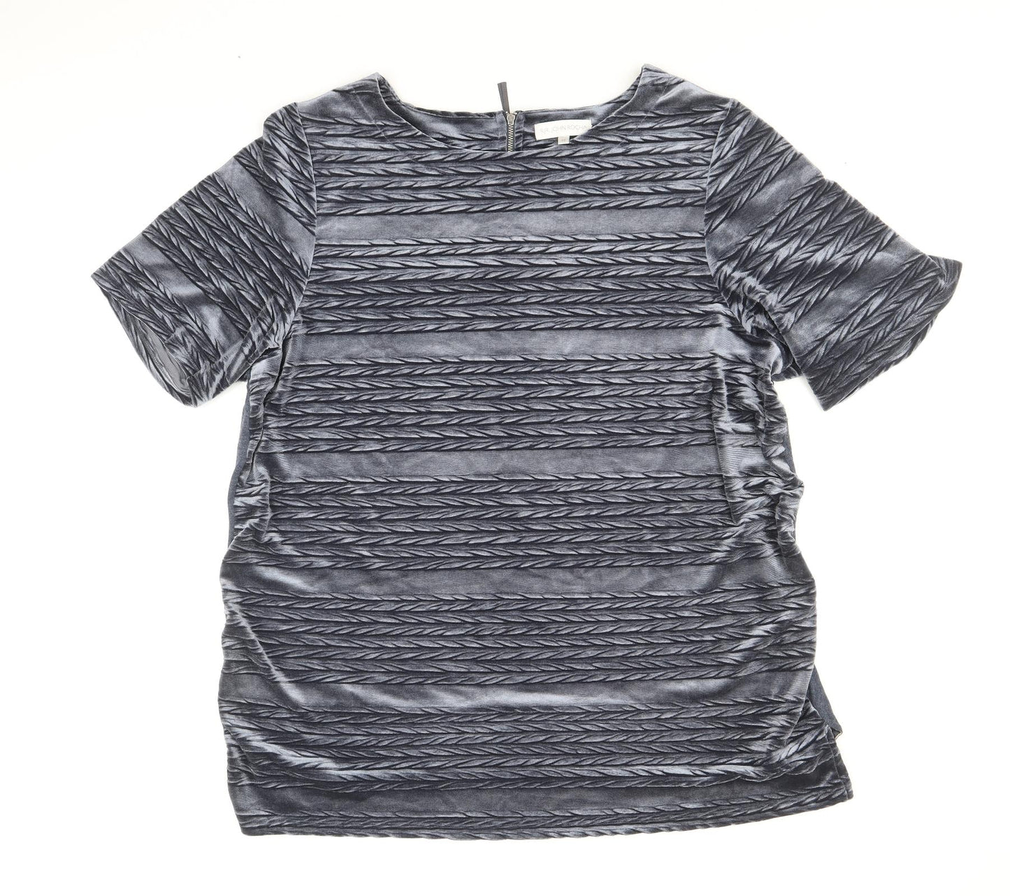RJR.John Rocha Womens Blue Striped Polyester Basic Blouse Size 20 Round Neck