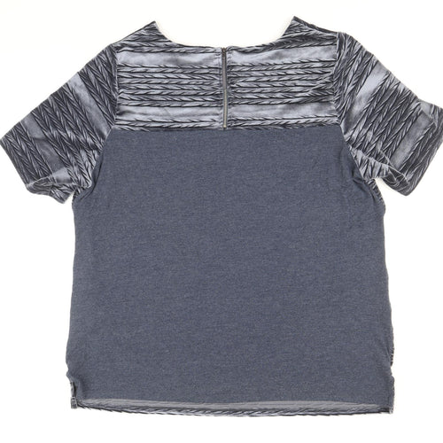 RJR.John Rocha Womens Blue Striped Polyester Basic Blouse Size 20 Round Neck