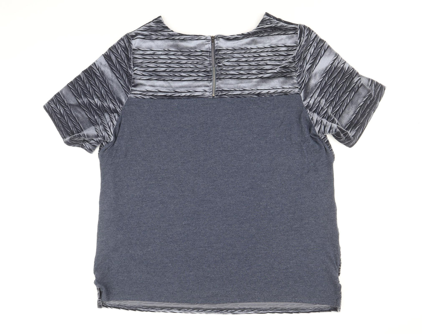 RJR.John Rocha Womens Blue Striped Polyester Basic Blouse Size 20 Round Neck