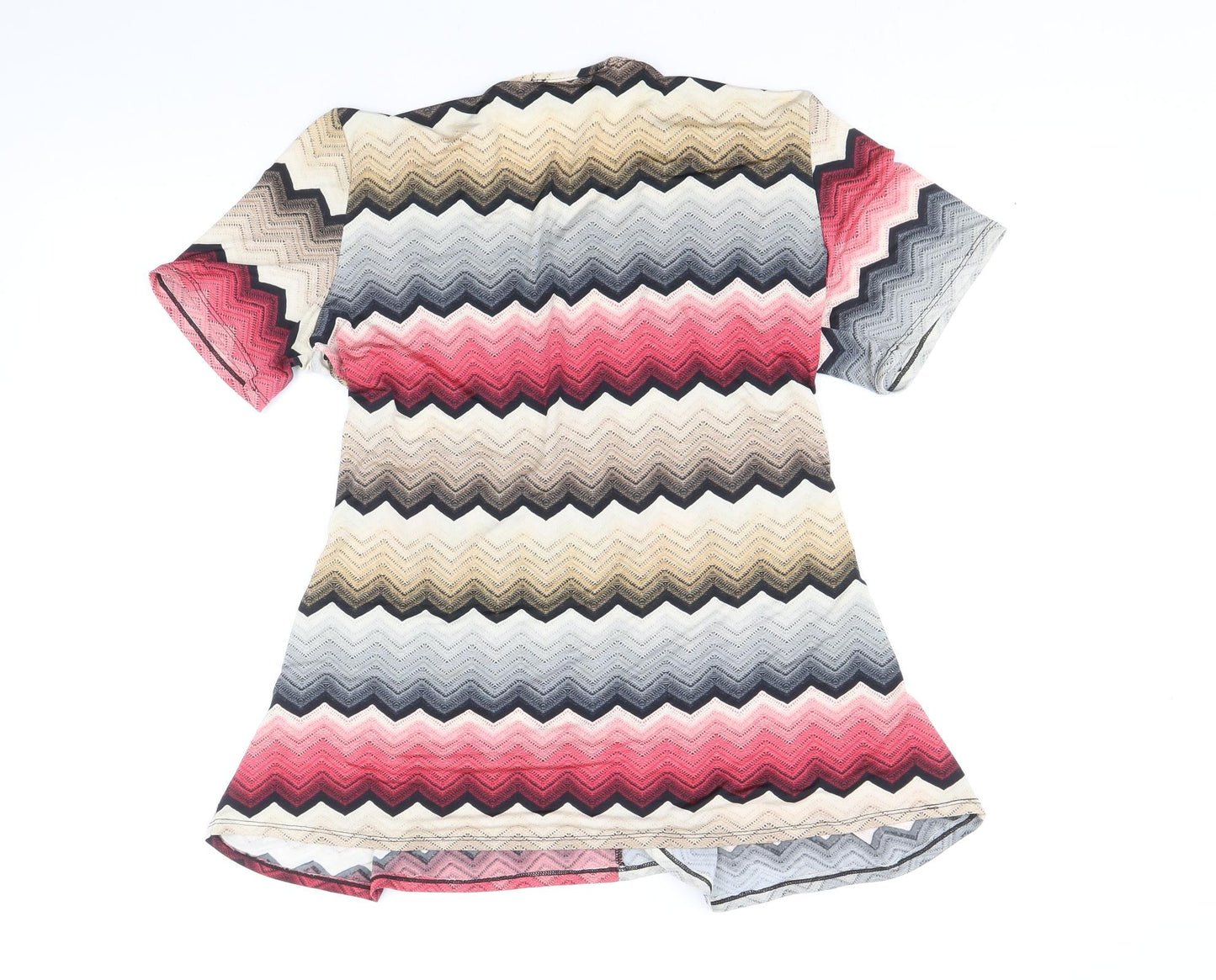 Saloos Womens Multicoloured Geometric Polyester Basic Blouse Size 14 V-Neck