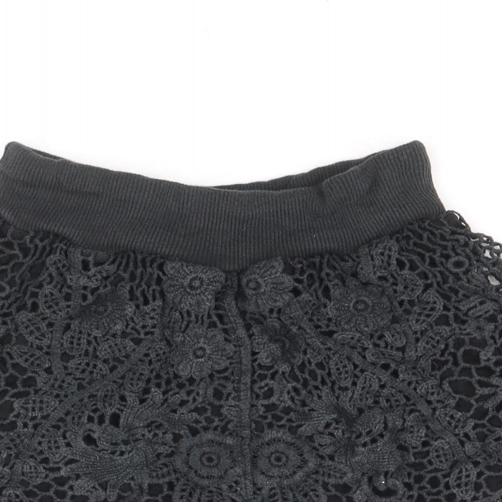 Preworn Girls Black Cotton Boyfriend Shorts Size 6 Years Regular