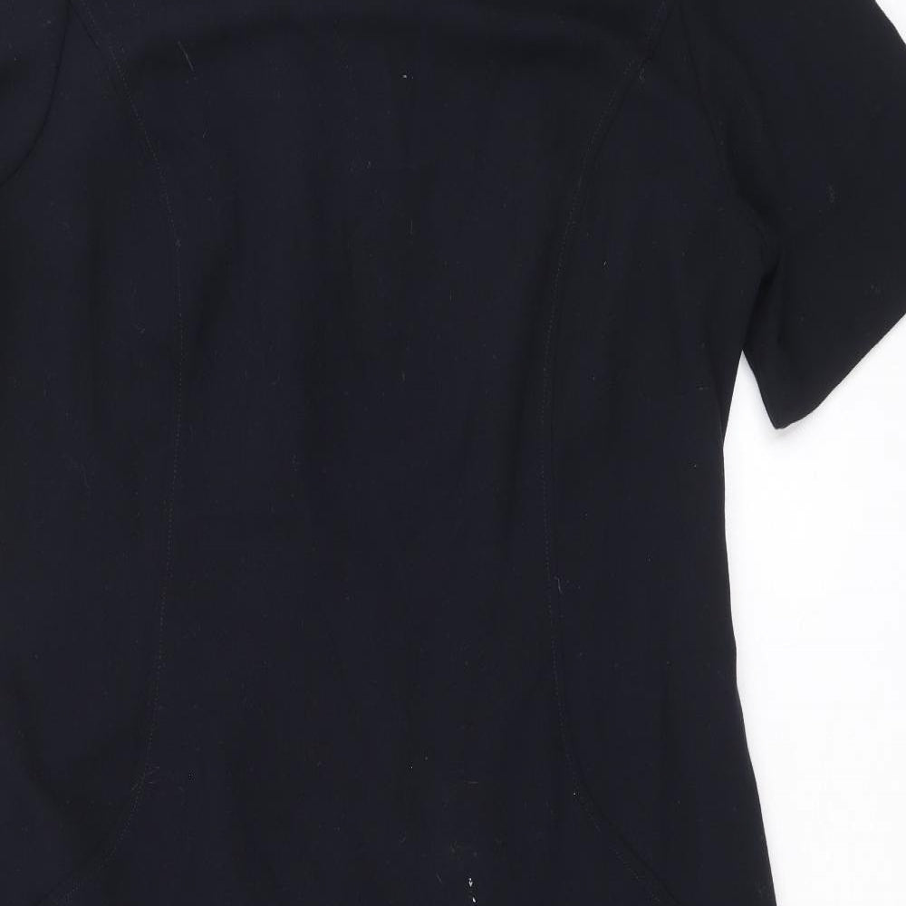 Marks and Spencer Womens Blue Polyester A-Line Size 18 Scoop Neck Zip