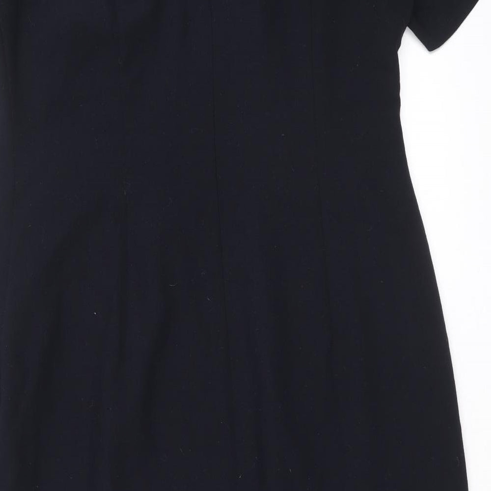 Marks and Spencer Womens Blue Polyester A-Line Size 18 Scoop Neck Zip
