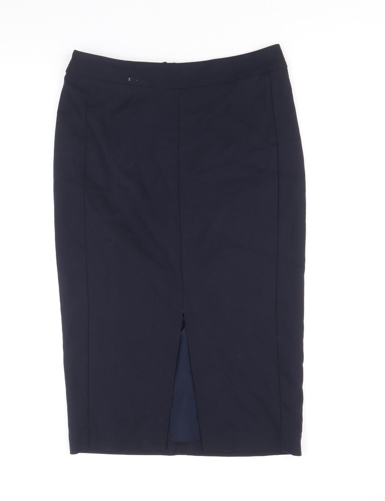 NEXT Womens Blue Polyester Straight & Pencil Skirt Size 8 Zip