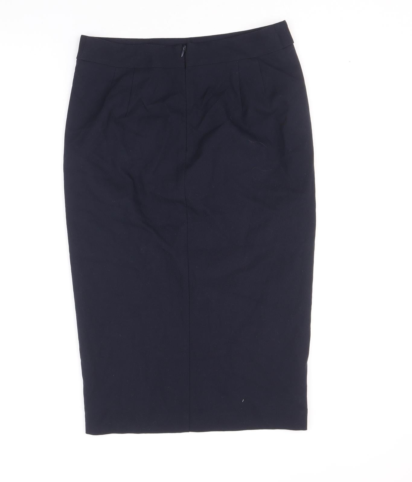 NEXT Womens Blue Polyester Straight & Pencil Skirt Size 8 Zip