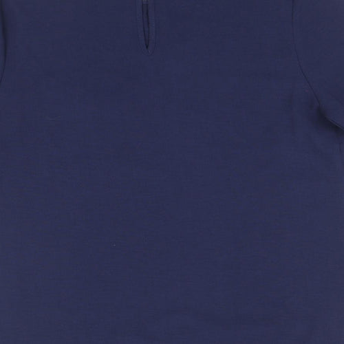 Papaya Womens Blue Polyester Basic T-Shirt Size 10 Round Neck