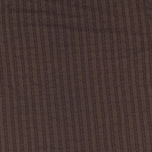 Bonmarche Womens Brown Nylon Basic T-Shirt Size XL Round Neck