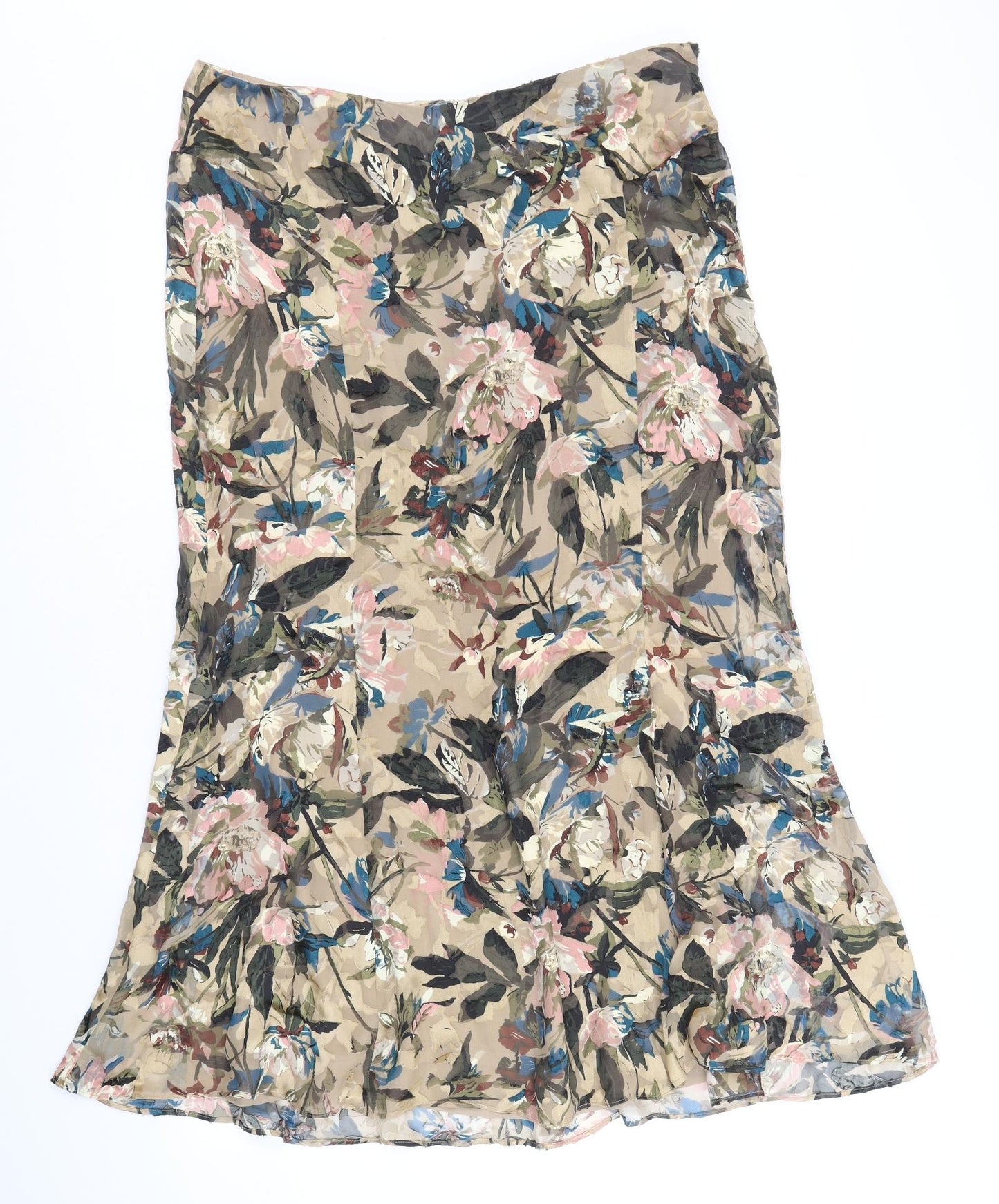 Artigiano Womens Multicoloured Floral Viscose A-Line Skirt Size 14 Zip