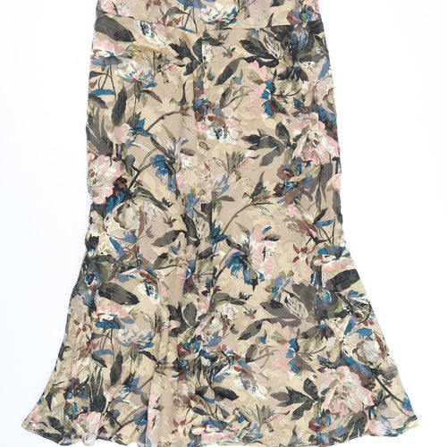 Artigiano Womens Multicoloured Floral Viscose A-Line Skirt Size 14 Zip