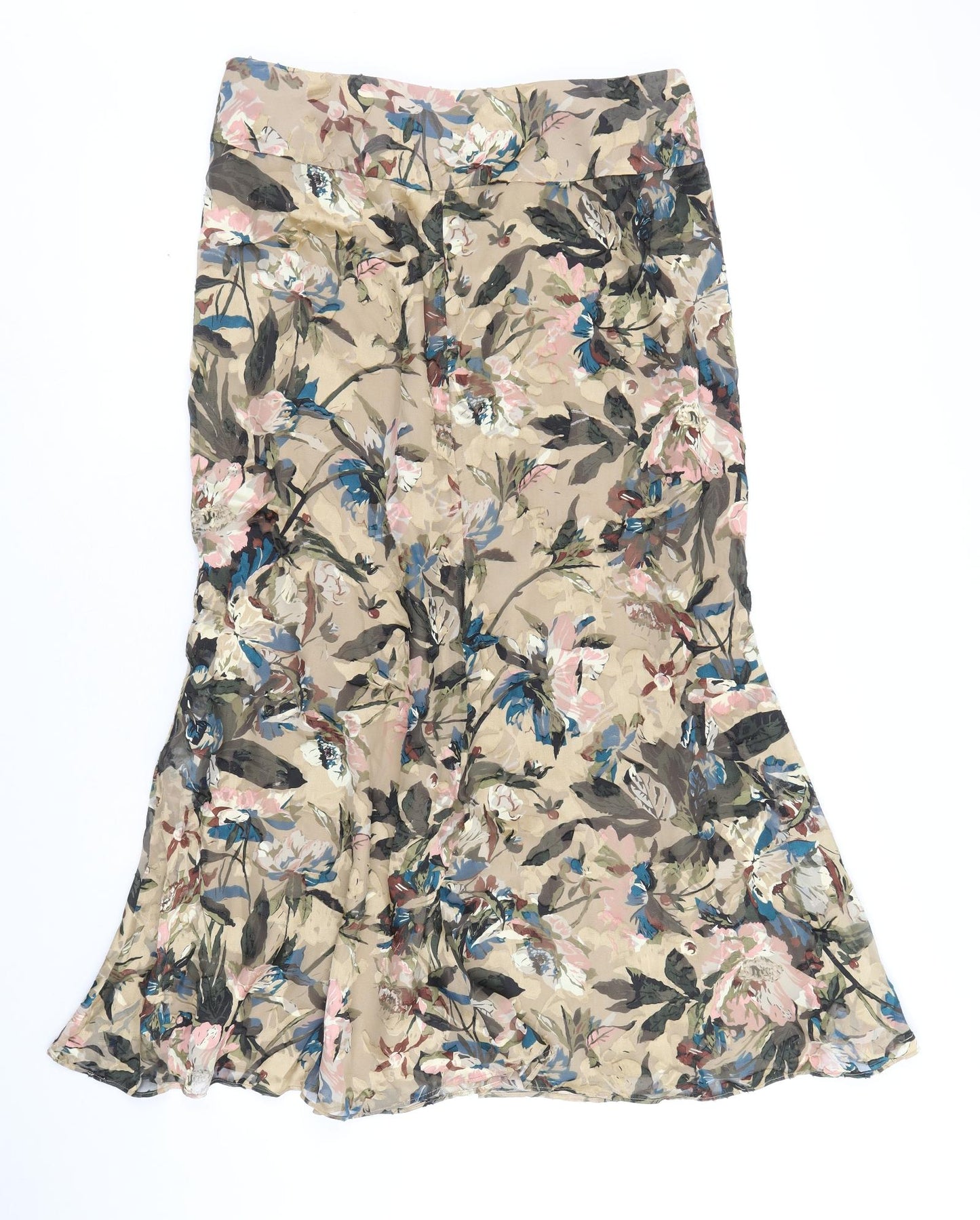 Artigiano Womens Multicoloured Floral Viscose A-Line Skirt Size 14 Zip